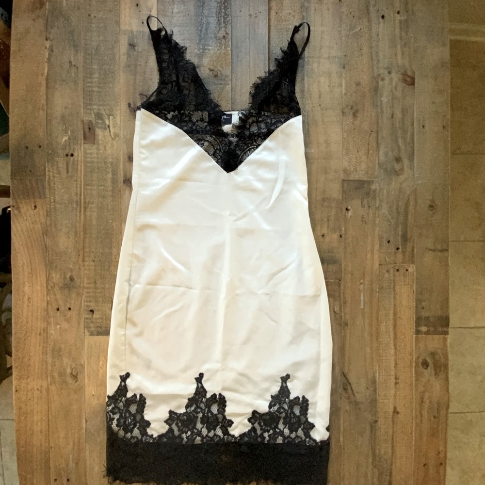 Nasty Gal Satin & Lace Slip Dress